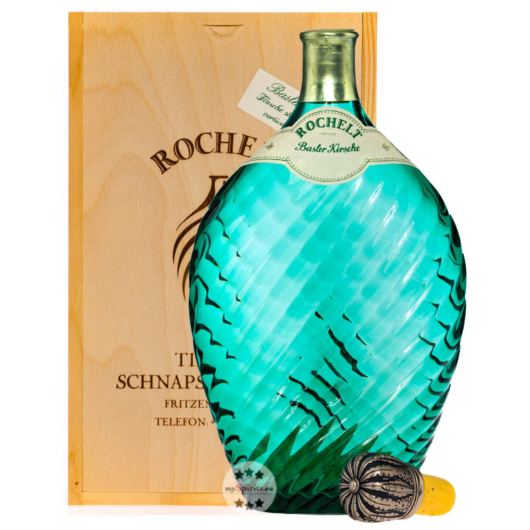 Rochelt Basler Kirsche Edelbrand aus Süßkirschen / 50 % Vol. 0,7 L Flasche in Holzkiste inkl. 12,00 € Pfand