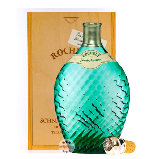 Rochelt Gewürztraminer Traubenbrand aus der Traminer Rebe / 50 % Vol. 0,35 L in Holzbox inkl. 10,00 € Pfand