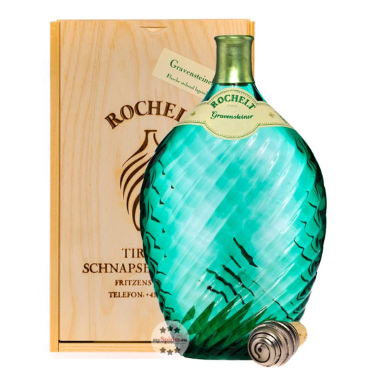 Rochelt Gravensteiner Apfel Jahrgangsbrand aus Apfel / 50 % Vol. 0,35 L in Holzkiste inkl. 10,00 € Pfand