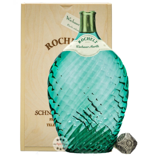 Rochelt Marille Edelbrand aus Wachauer Marillen / 50 % Vol. / 0,7 Liter-Flasche in Holzkiste inkl. 12,00 € Pfand