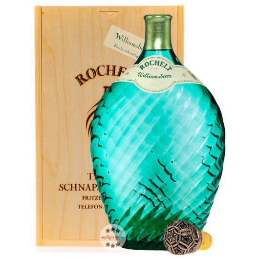 Rochelt Williamsbirne Edelbrand aus Williamsbirnen / 50 % Vol. 0,7 Liter in Holzkiste inkl. 12,00 € Pfand