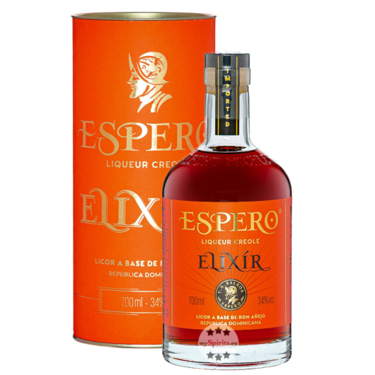 Ron Espero: Elixir Liqueur Creole / 34 % Vol. / 0,7 Liter-Flasche in Geschenkdose