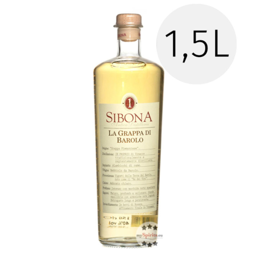 Sibona Grappa di Barolo / 40 % Vol. / 1,5 Liter-Flasche