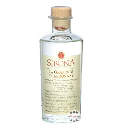 Sibona Grappa di Chardonnay / 40 % Vol. / 0,5 Liter-Flasche