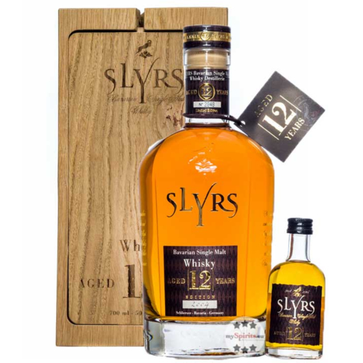 Slyrs 12 Jahre Whisky Edition 2004/2016 / 43 % Vol. / 0,7+0,05 Liter in Eichenholzblock