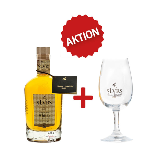 SLYRS Whisky Set: Bavarian Single Malt Whisky + Slyrs Whisky-Glas / 43 % vol. / 0,35 Liter-Flasche