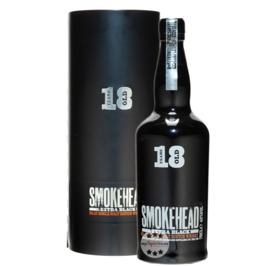 Smokehead 18 Years Old Extra Black Islay Single Malt Scotch Whisky / 46 % Vol. / 0,7 l in Geschenkbox - WHISKY CLUB