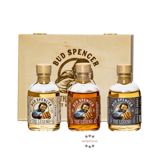 St. Kilian Bud Spencer Whisky-Probierset / 33 - 49 % vol / 3 x 0,05 Liter-Flasche in Geschenkbox