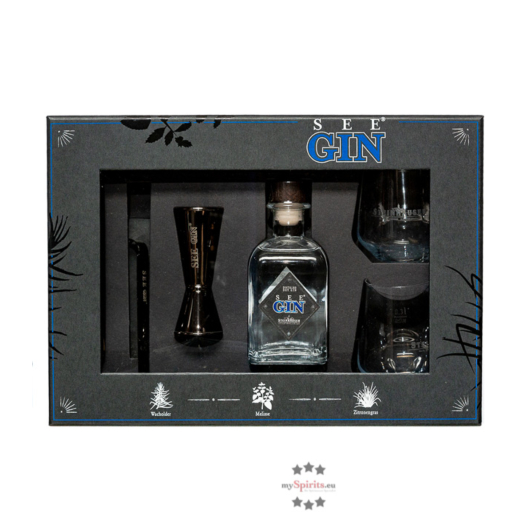 Steinhauser: SeeGin Blue Bar Set / 48 % Vol. / 0,35 Liter-Flasche in Geschenkbox 