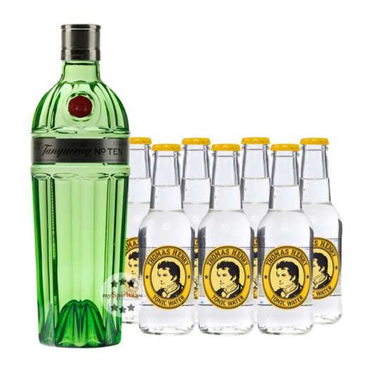 Tanqueray No.10 Gin (47,3 % vol. / 0,7 Liter) & 7 x Thomas Henry Tonic Water (0,2 Liter) inkl. 1,05 € Pfand