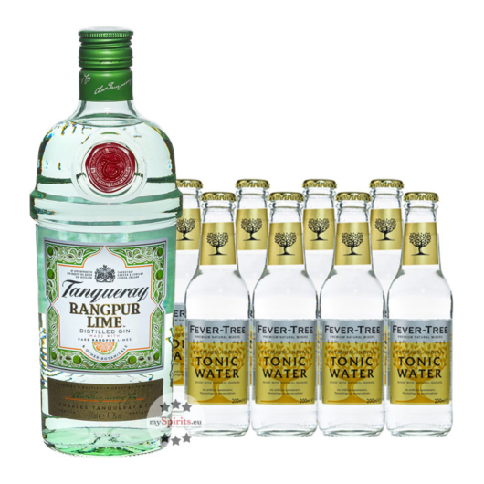 Tanqueray Gin Rangpur (41,3 % Vol. / 0,7 Liter) + 8 x Fever-Tree Indian Tonic (0,2 L) inkl. 1,20 € Pfand