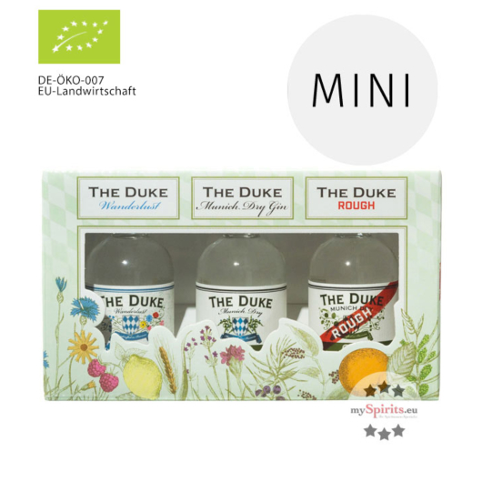 The Duke Gin Probierset Miniaturen-Set Bio / 42-47 % Vol. / 3 x 0,05 Liter-Flaschen in Geschenkbox