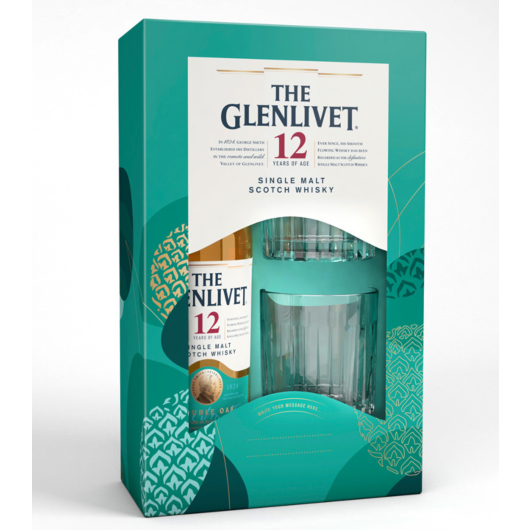 The Glenlivet 12 Jahre Whisky Geschenkset mit 2 Gläsern / 40 % Vol. / 0,7 Liter-Flasche in Geschenkbox