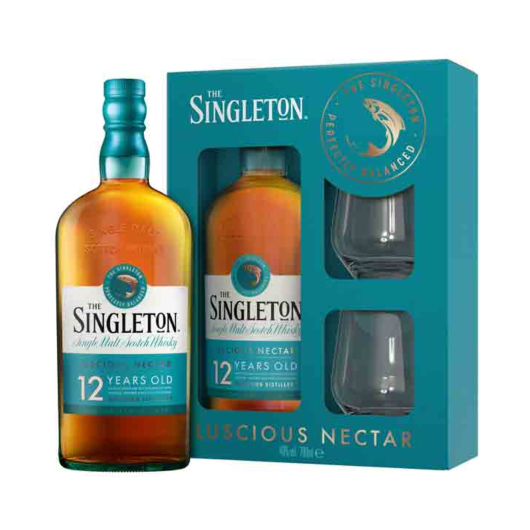 The Singleton of Dufftown 12 Jahre Whisky Geschenkset / 40 % Vol. / 0,7 L + 2 Tumbler-Gläser