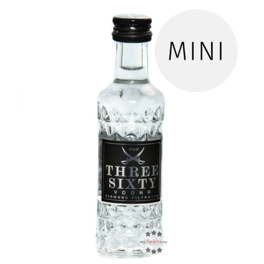 Three Sixty Vodka - Diamond Filtrated Mini / 37,5 % Vol. / 0,04 Liter-Flasche