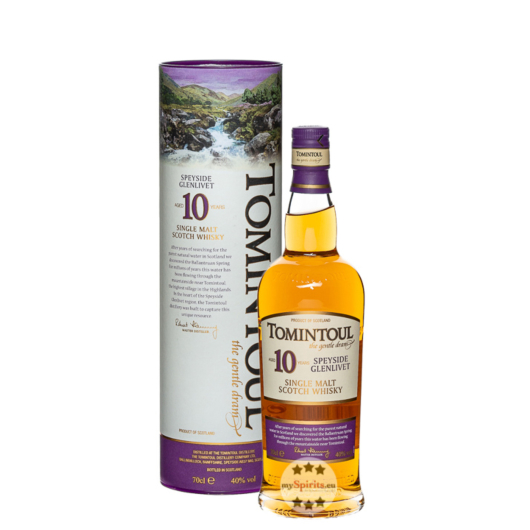 Tomintoul 10 Years Speyside Glenlivet Single Malt Scotch Whisky / 40 % Vol. / 0,7 Liter-Flasche in Geschenkdose