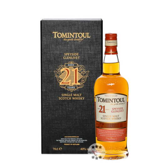 Tomintoul 21 Years Speyside Glenlivet Single Malt Scotch Whisky / 40 % Vol. / 0,7 Liter-Flasche in Geschenkbox