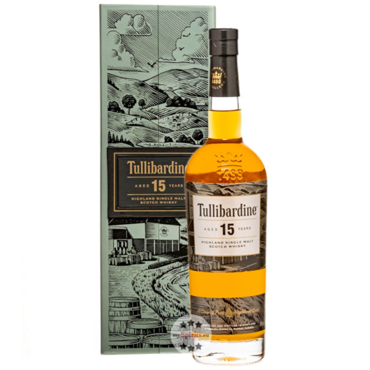 Tullibardine 15 Years Highland Single Malt Scotch Whisky / 43 % Vol. / 0,7 Liter-Flasche in Geschenkkarton