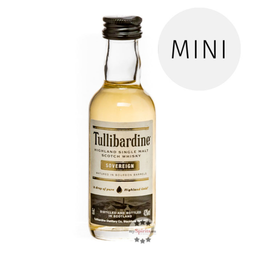 Tullibardine Sovereign Highland Single Malt Scotch Whisky Miniatur / 43 % Vol. / 0,05 Liter-Flasche