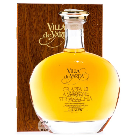 Villa de Varda Grappa Amarone Stravecchia Alta Selezione / 40 % / 0,7 L Flasche in Mahagoniholzbox