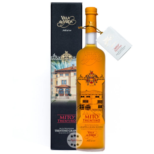 Villa de Varda Grappa Gran Riserva Mito Trentino / 40 % Vol. / 0,7 Liter-Flasche in Geschenkkarton