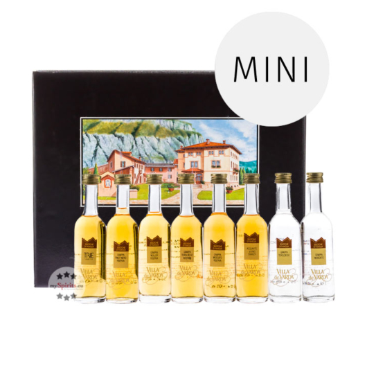 Villa de Varda Guida D'Assaggio Geschenk 8 Grappas Probierset / 40 % / 8 x 0,05 L Flasche in Geschenkbox