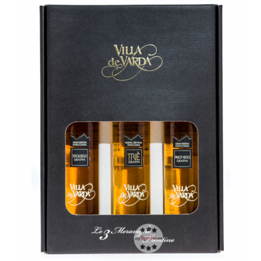 Villa de Varda Meraviglie Trentine Grappa-Geschenkset 3 x Grappa Riserva 40% Vol. / 3 x 0,2L in Box