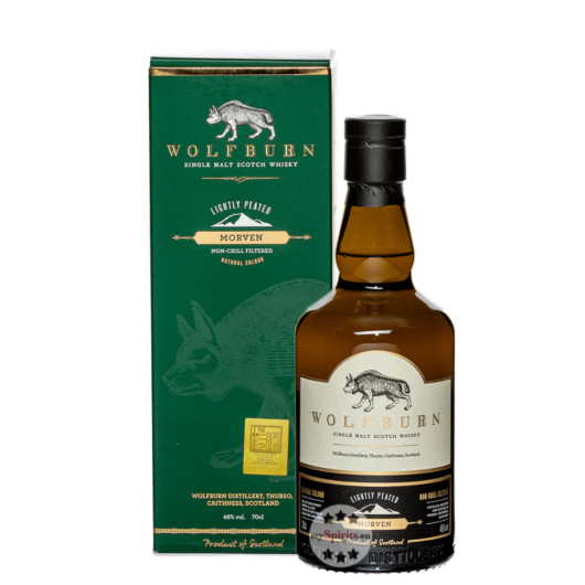 Wolfburn Morven Lightly Peated Single Malt Scotch Whisky / 46% Vol. / 0,7L Flasche in Geschenkkarton