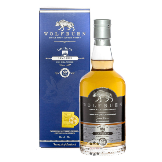 Wolfburn Langskip Single Malt Scotch Whisky / 58 % Vol. / 0,7 Liter-Flasche in Geschenkkarton