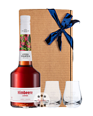 Unterthurner Geschenkset: Waldhimbeere Hauslikör Lampone (28 % vol. / 0,7 L) + 2 x kleines mySpirits-Nosingglas in Geschenkbox