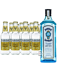 Bombay Sapphire London Dry Gin (40% Vol., 1,0 L) & 11 x Fever-Tree Tonic (0,2 L) inkl. 1,65 € Pfand 