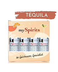 mySpirits: 4er Miniaturen-Set Tequila / 38 - 40 % vol / 4 x 0,02 Liter in Deko-Box