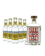 Siegfried Rheinland Dry Gin (41% Vol., 0,5 L) & 5 x Fever-Tree Premium Indian Tonic Water (0,2 L) inkl. 0,75 € Pfand