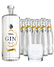 Löwen Dry Gin (40 % vol. / 0,7 Liter) & 6 x Schweppes Dry Tonic Water (0,2 Liter) inkl. 0,60 € Pfand + 1 mySpirits Tumbler Glas