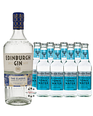 Edinburgh Gin (43 % Vol. / 0,7 L) + 8 x Fever-Tree Mediterranean Tonic Water (0,2 L) inkl. 1,20 € Pfand