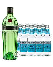 Tanqueray No. Ten Gin (47,3 % Vol. / 0,7 L) + 8 x Fever-Tree Mediterranean Tonic (0,2l) inkl. 1,20€ Pfand