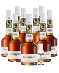 9 x Unterthurner Bauernnusseler Nocino / 39 % Vol. / 9 x 0,7 Liter-Flaschen + 1 x gratis mySpirits-Schnapskelch