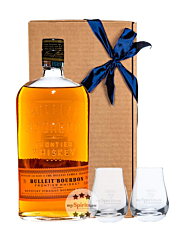 Geschenk-Set: Bulleit Bourbon Frontier Whiskey (45 % Vol. / 0,7 L) + 2 x mySpirits kleines Nosingglas in Geschenkbox