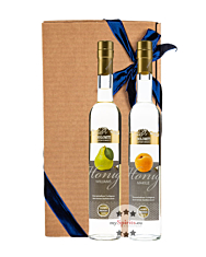 Dolomiti Geschenk-Set Honig Marille & Honig Williams Premium / 35 % vol. / 2 x 0,5 Liter-Flasche in Geschenk-Schachtel