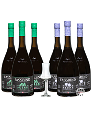 Fassbind: je 3 x Vieille Poire und Vieille Prune / 40 % Vol. / 6 x 0,7 Liter + mySpirits Schnapskelch