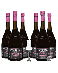 Fassbind: 6 x Alte Himbeere - Vieille Framboise / 40 % Vol. / 6 x 0,7 Liter + mySpirits Schnapskelch