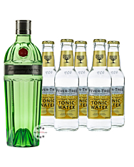 Tanqueray No. 10 Ten Gin (47,3 % Vol., 0,7 L) & 5 x Fever-Tree Premium Indian Tonic Water (0,2 L)  inkl. 0,75 € Pfand