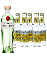 Tanqueray No. 10 Ten Gin (47,3 % Vol., 0,7 L) & 5 x Fever-Tree Premium Indian Tonic Water (0,2 L)  inkl. 0,75 € Pfand