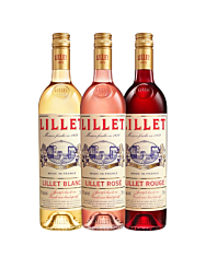 Lillet 3er-Set Blanc, Rose und Rouge Weinaperitif / 17 % Vol. / 3 x 0,75 Liter-Flasche