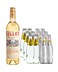 Lillet Vive Set: Lillet Blanc (17 % Vol, 0,75l) + 6 x Schweppes Indian Tonic 0,2l + 6 x Schweppes Dry Tonic 0,2l inkl. 1,20 € Pfand