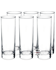 6 x mySpirits Longdrinkglas mit mySpirits-Logo im Boden / ca. 305 ml / Ø ca. 6 cm / H: ca. 16,5 cm