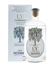 Grappa Nonino: ÙE Uvabianca Acquavite d’Uva Monovitigni Trauben-Brand / 38 % vol. / 0,7 Liter-Flasche im Geschenk-Karton