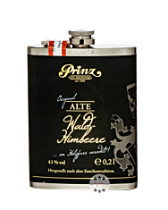 Prinz Flachmann Alte Wald-Himbeere im Holzfass gereift / 41 % Vol. / 0,2 Liter-Flasche aus Edelstahl 