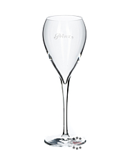 Prinz: Traditionslikör Glas mit Prinz-Gravur (Glas mit Stiel) / H: 20 cm 