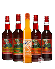 Prinz Winter-Kombi-Paket: 4 x 1,0 L Jagertee-Sorten + 1 x 0,5 L Heiße Marille / 16 & 40 % vol